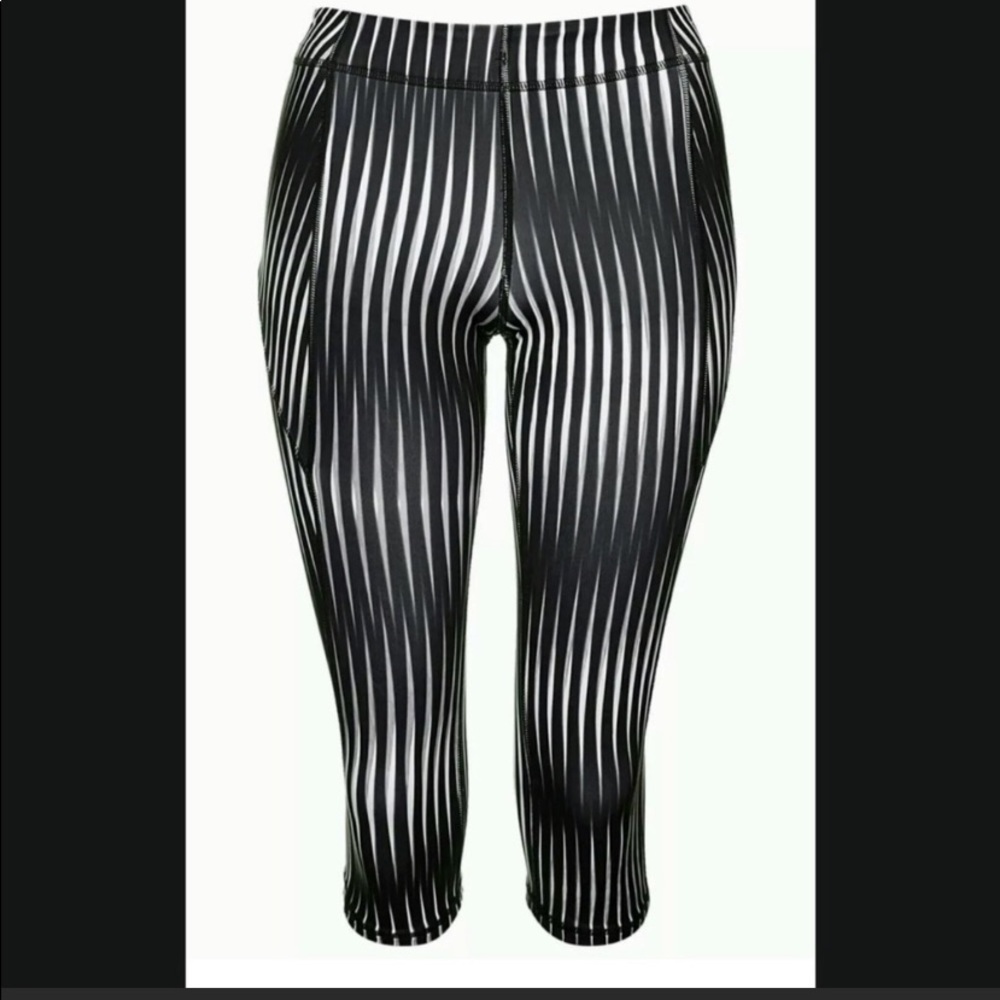 Ivy Park Striped Athletic Workout/ Training Capri Leggings size Small
